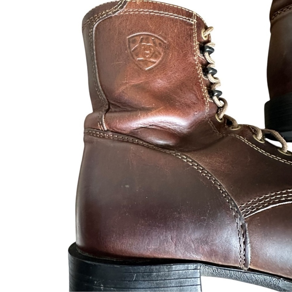 Ariat Heritage Lacer Boots Brown Leather Riding Lace Up Fringe 8.5 - Picture 9 of 16